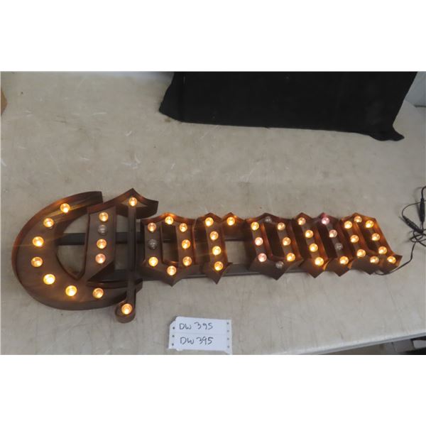 Corona Metal Light-Up Working Sign, 10" × 28"
