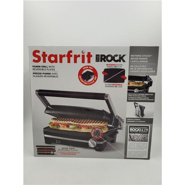 New Starfrit The Rock Panini Grill w/ Reversible Plates