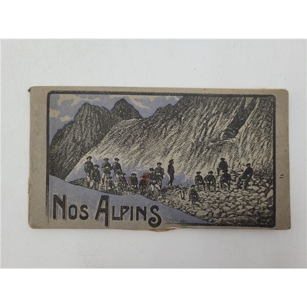 VTG Nos Alpins Military Postcard Book