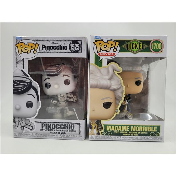 2 Funko Pop! Vinyl Figures (Disney: Pinnochio & Wicked: Madame Morrible)