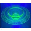 Image 2 : Etched Deer Rim Uranium Glass Bowl
