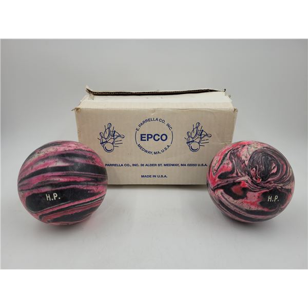 Pair of Epco Marbleized 5-Pin Bowling Balls Made in USA