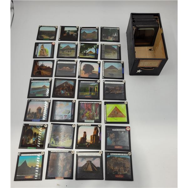 Lot of Assorted Antique Glass Magic Lantern Slides