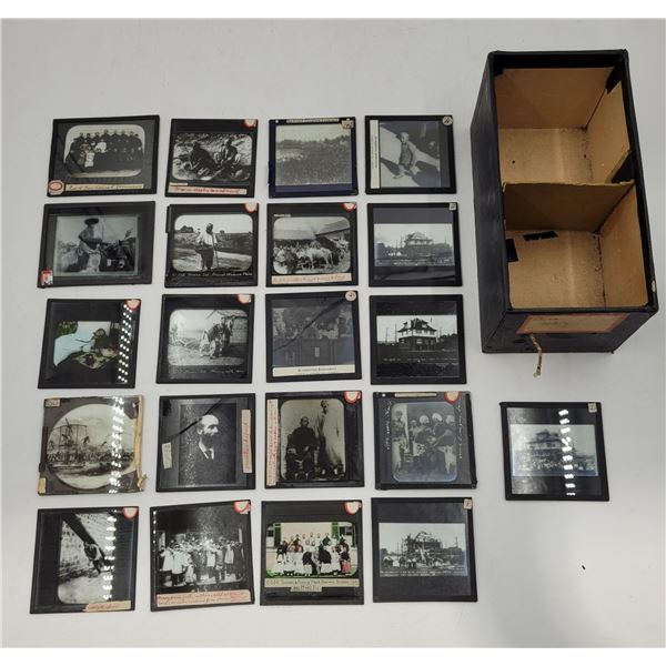 Lot of Assorted Antique Glass Magic Lantern Slides