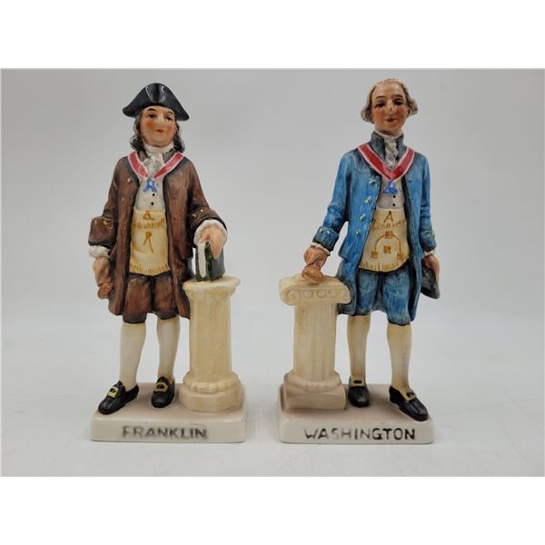 Pair of Porcelain Goebel Figurines Made in West Germany (Franklin & Washington)