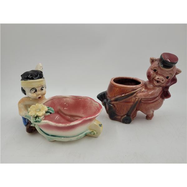 Ceramic Chief Planter & Pig Planter