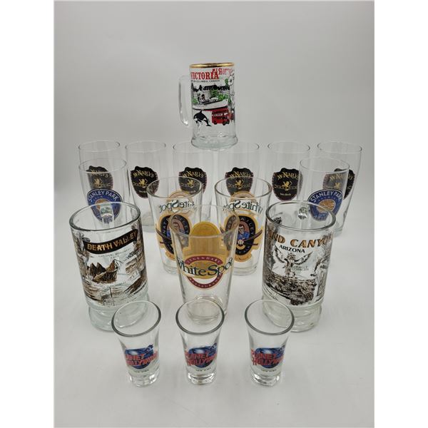 Collectible Beer Glasses & Planet Hollywood Shot Glasses