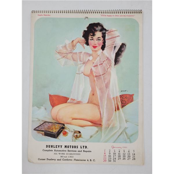 1960s Pin-Up Girl Advertising Calendar