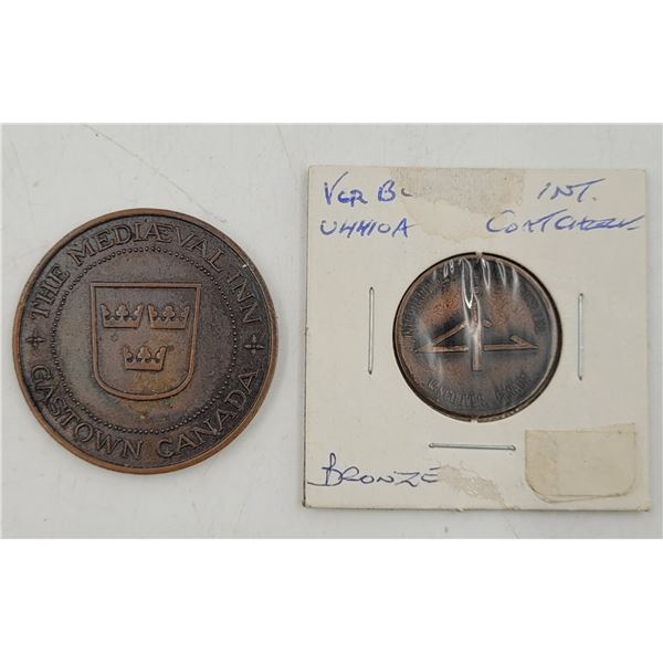 Medieval Inn Gastown Coin & Vancouver Coatcheck Coin
