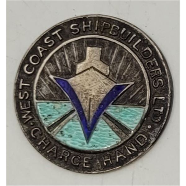 Sterling West Coast Shipbuilders Charge Hand Pin