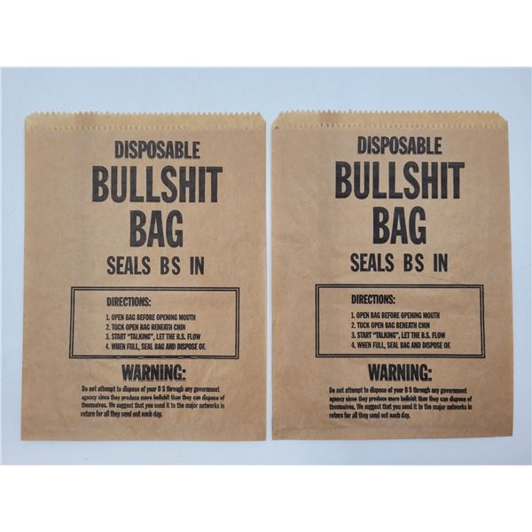 Pair of Joke Bullshit Bags