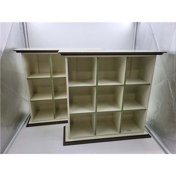 2 Wooden Cube Display Shelves