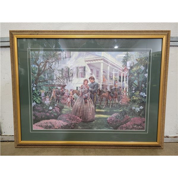 Framed "Magnolia Morning" Lithograph by Mort Kunstler w/ COA