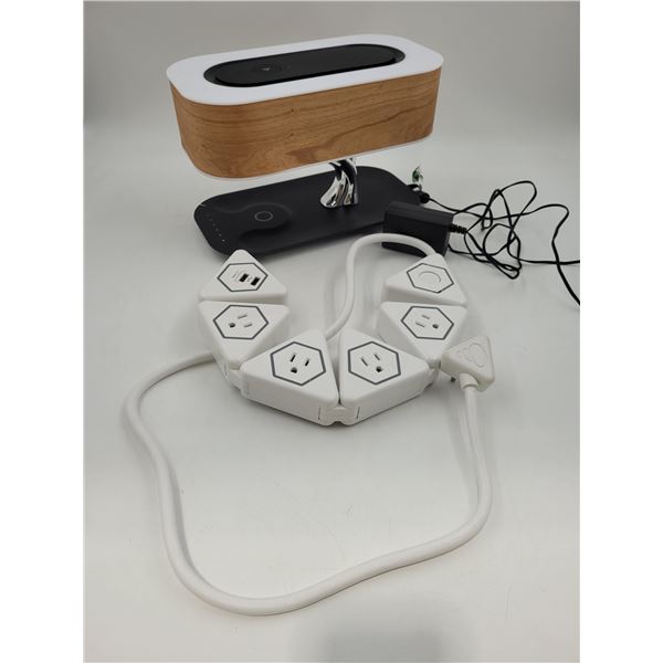 Flexible Power Strip & Bedside Lamp w/ Wireless Charger & Speaker