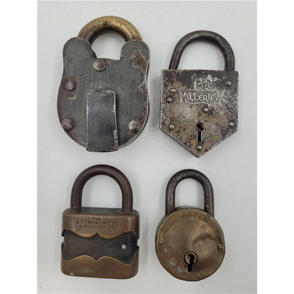 4 VTG Padlocks (Miller, Master, ET Fraim Lock Co., etc.)