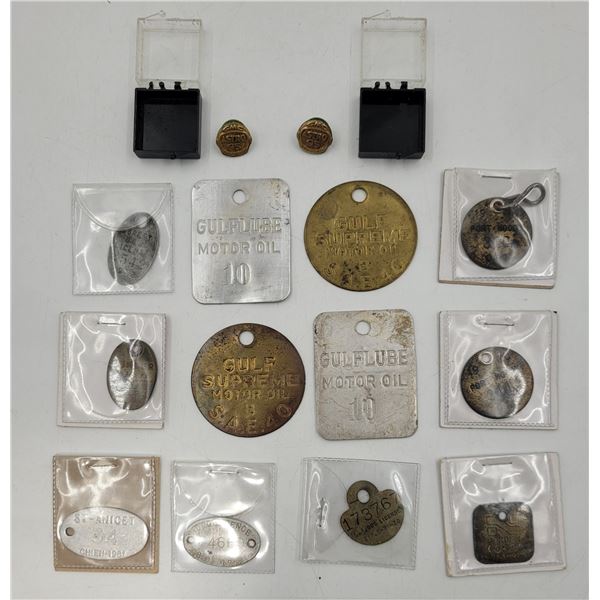 VTG Dog Licenses, Motor Oil Tags, & Astro 95 Pins