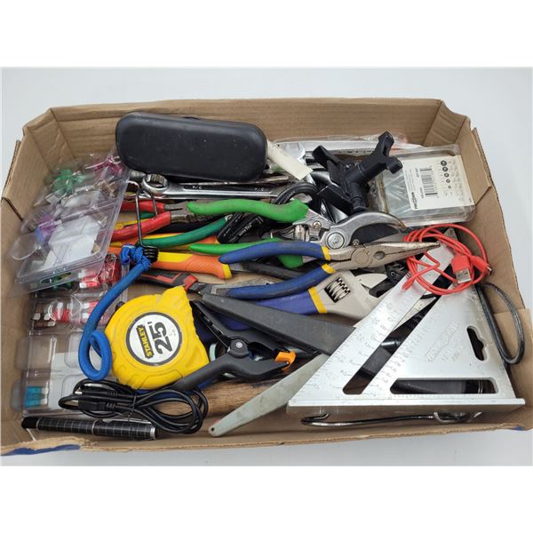Assorted Tool Lot w/ Tape Measure, Pliers, & More