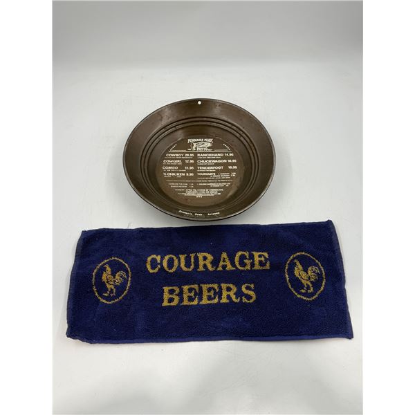 Courage Beers Bar Towel & Metal Pinnacle Peak Patio Menu