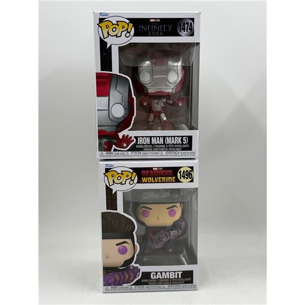 2 Marvel Funko Pop! Bobbleheads (Iron Man (Mark 5) & Gambit)