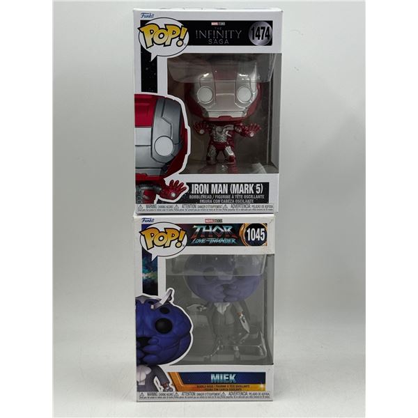 2 Marvel Funko Pop! Bobbleheads (Iron Man (Mark 5) & Miek)