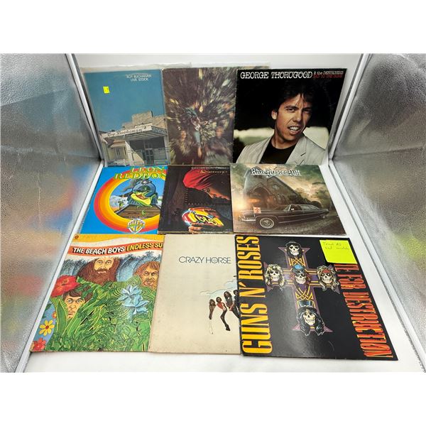9 Vintage Vinyl Records: Guns N' Roses, Beach Boys, Crazy Horse, & More