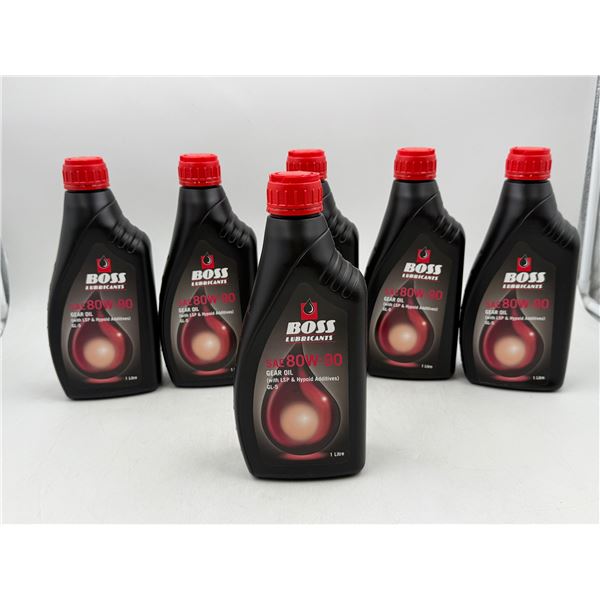 6 Sealed Bottles Of Boss Gear Oil SAE 80W-90