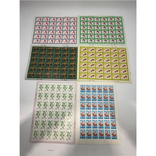 6 Sheets Of Vintage Stamps