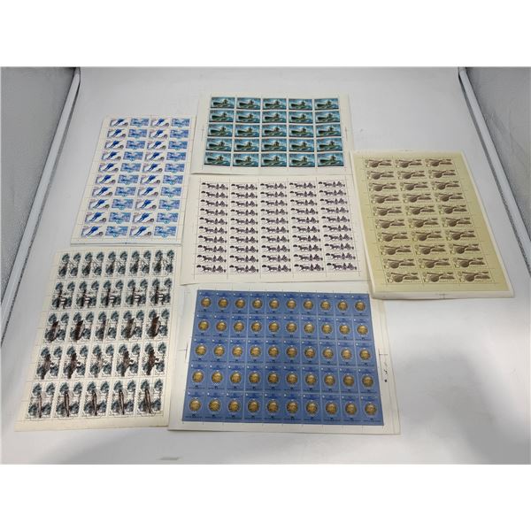 6 Sheets Of Vintage Stamps