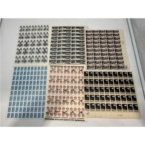 6 Sheets Of Vintage Stamps