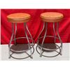 Image 1 : 2 Mid Century Curved Legged Stools