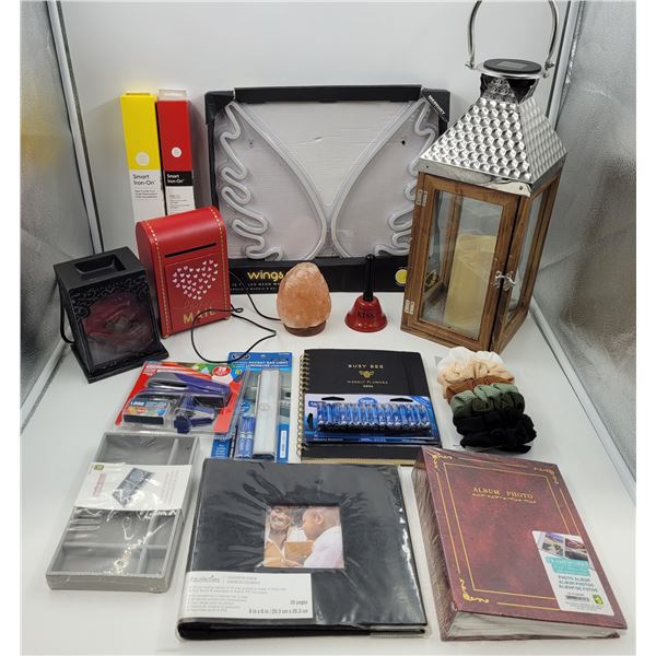 Variety Lot: Lantern, Photo Albums, Smart Iron-On, AAA Batteries, & More