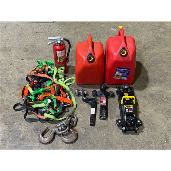 Tie Down Straps, Jerry Cans, Fire Extinguisher, & Hitches