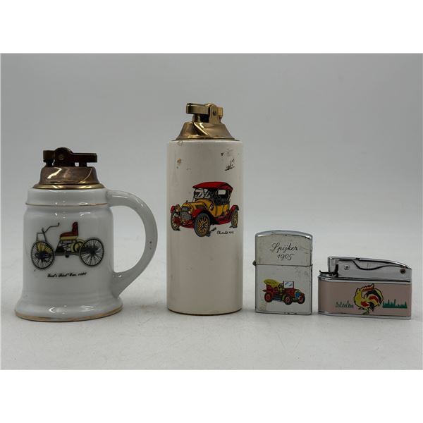 4 Vintage Lighters (2 Porcelain)