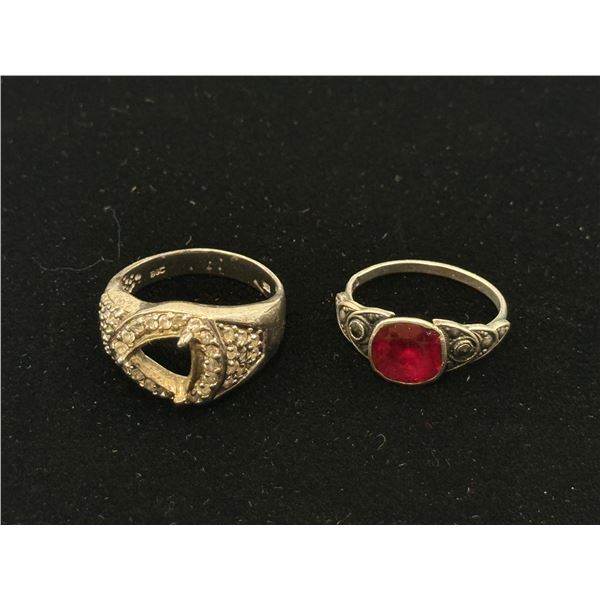 2 Silver Rings (Stamped 800)