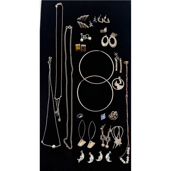 Silver Jewelry: Necklaces, Bangles, Earrings, Charms (Lots Stamped)