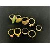 Image 2 : 9 Silver Rings (Lots Stamped)