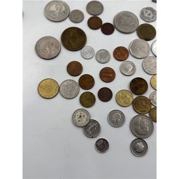 Vintage Variety: World Coins, Keychains, & 1958 B.C. Centennial PInbacks