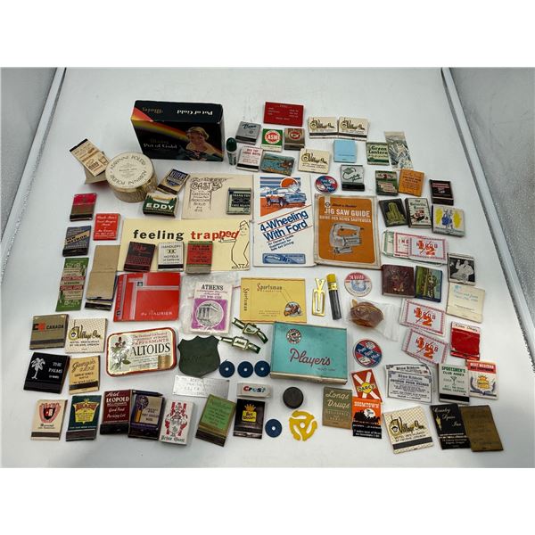 Vintage Variety: Matches, Cigarette Paper Pack Covers, Tin, & More