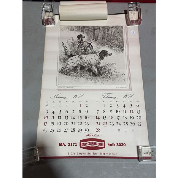 1954 Evans Coleman & Evans Calendar