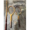 Image 3 : 3 Vintage Rackets & Pool Cue