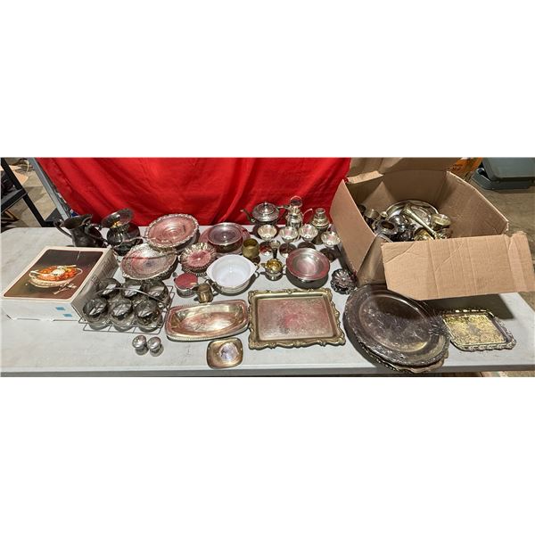 Collection Of Plated Items: Servers, Pitchers, Goblets, Teapots, & More
