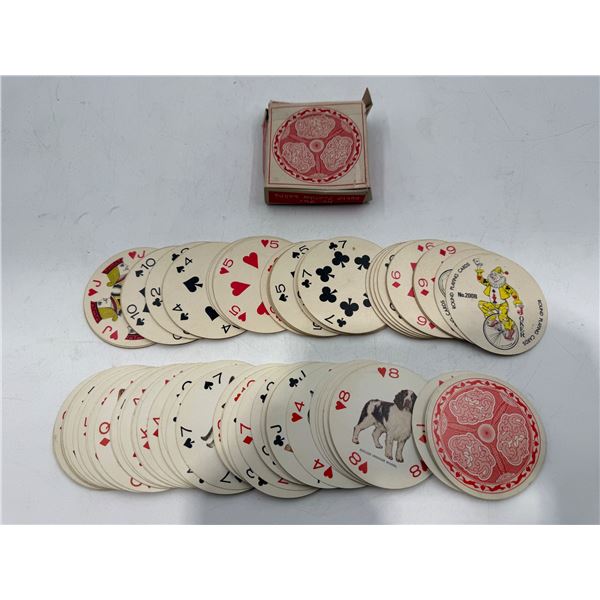 Unusual Round Playing Cards (1 Dog Themed)