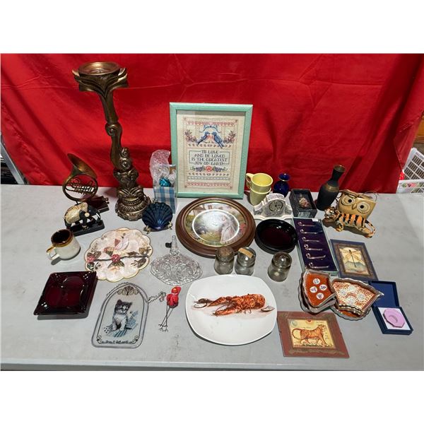 Vintage Variety: Candle Holder, Light Insulators, Plates, Vases, & More
