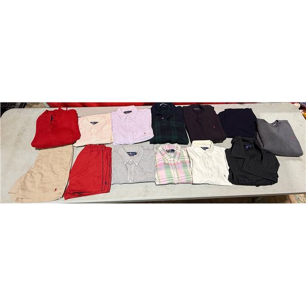 Assorted Size Ralph Lauren Clothes: Shirts, Shorts, & Sweaters