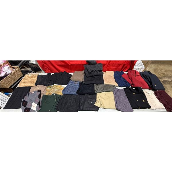 Assorted Size Clothes: Shirts, Sweaters, Pants, Jeans