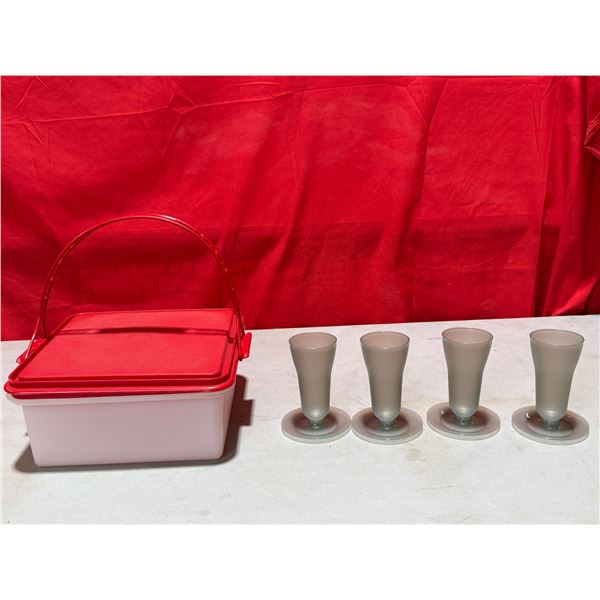 Vintage Tupperware Glasses & Carrying Case