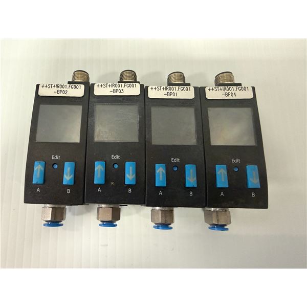(4) Festo #SDE1-D10-G2-W18-L-2I-M12 Pressure Sensors