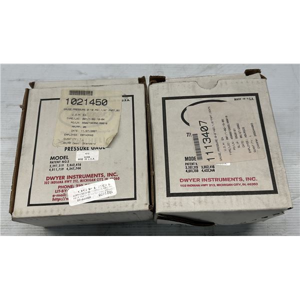 Lot of (2) Dwyer Instruments Pressure Gages