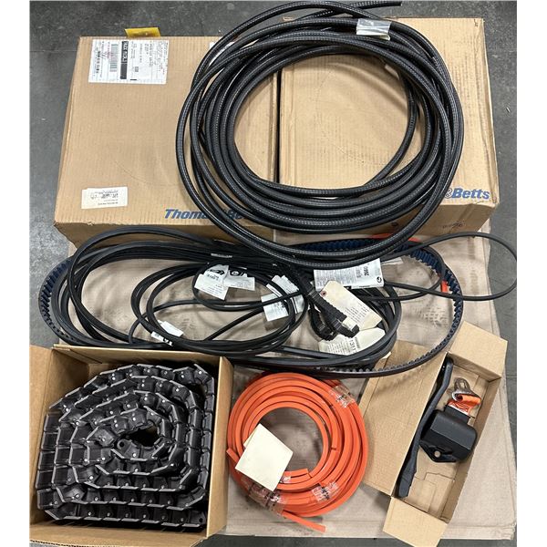 Lot of Conduit, Tabletop Chain, Belt Items