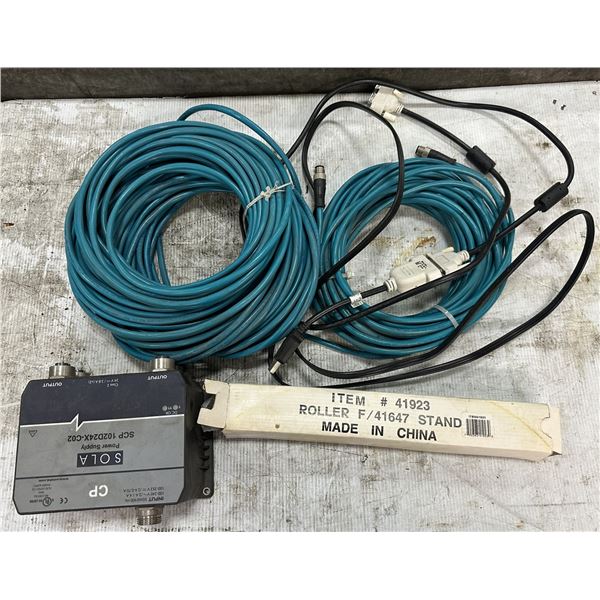 Lot of Cables, Power Supply, & Roller